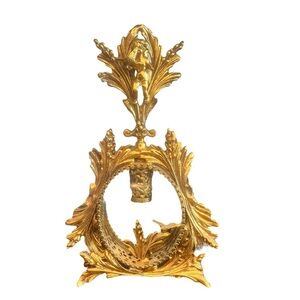 Ormolu Gold Filigree Angel Cherub Holding Bird Glass Vanity Perfume Bottle